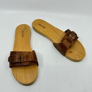 CHRISTY DAWN Ventura Wood Clog in Cognac Leather
